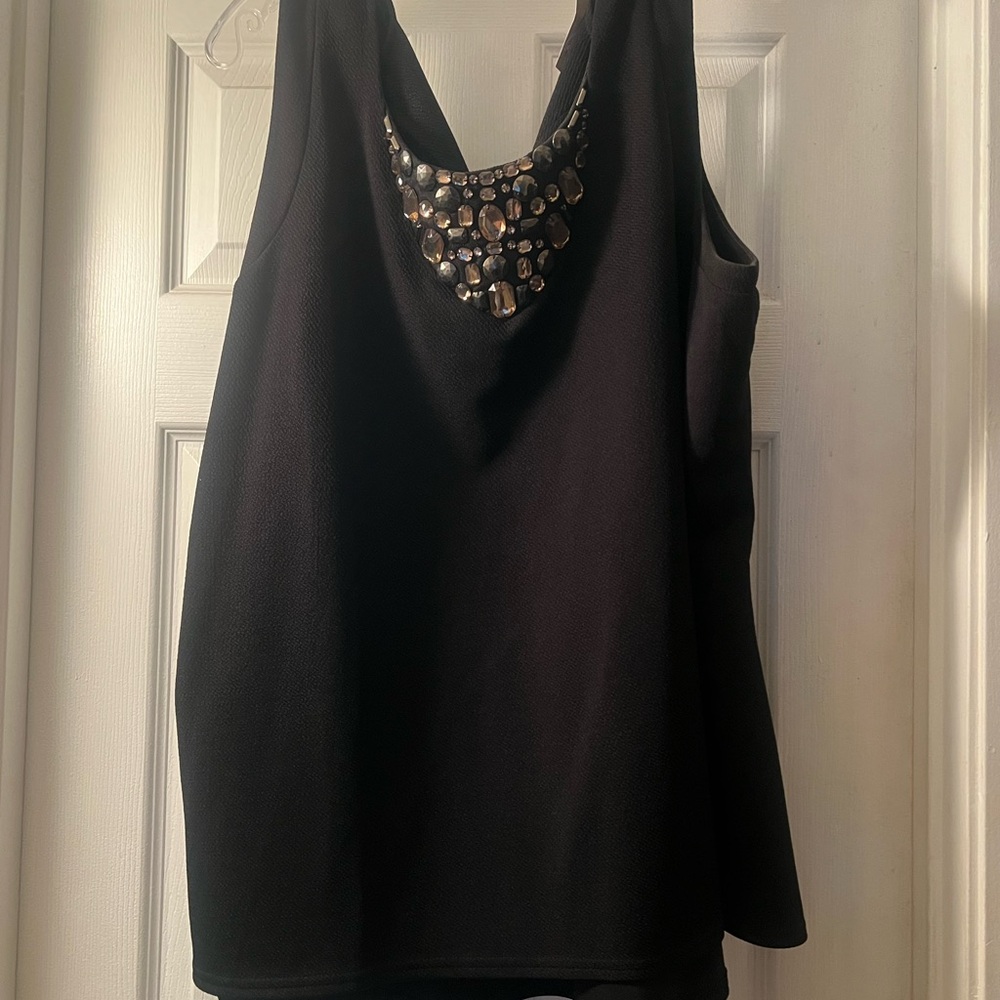 Lane Bryant Embellished Black Sleeveless Top size 22/24
